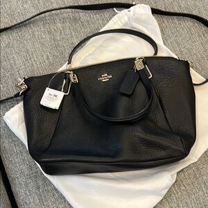 Coach Black Leather Tote Bag